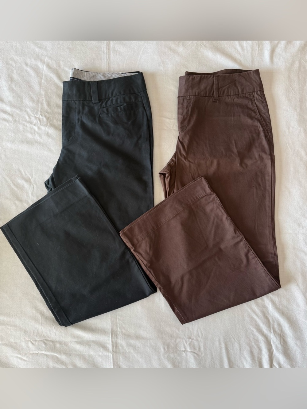 NWOT Gap Size 12 Trousers Pants Bundle Black Curvy & Brown Ankle Cotton Blend